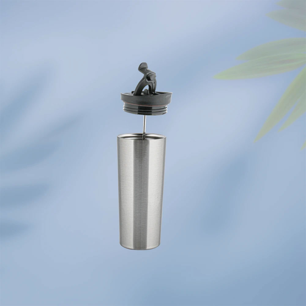 French Press Termos - Gümüş / 450 ml - Görsel 2