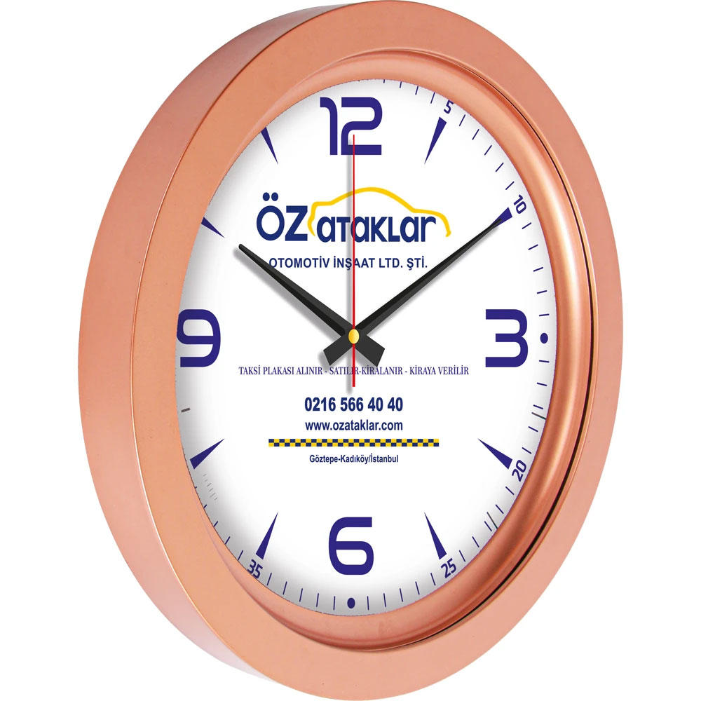 Metalize Duvar Saati - Bronz / Ø 40 cm