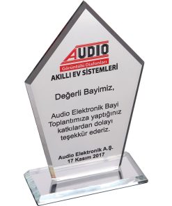 Kristal Plaket - Şeffaf / 12 x 21 cm