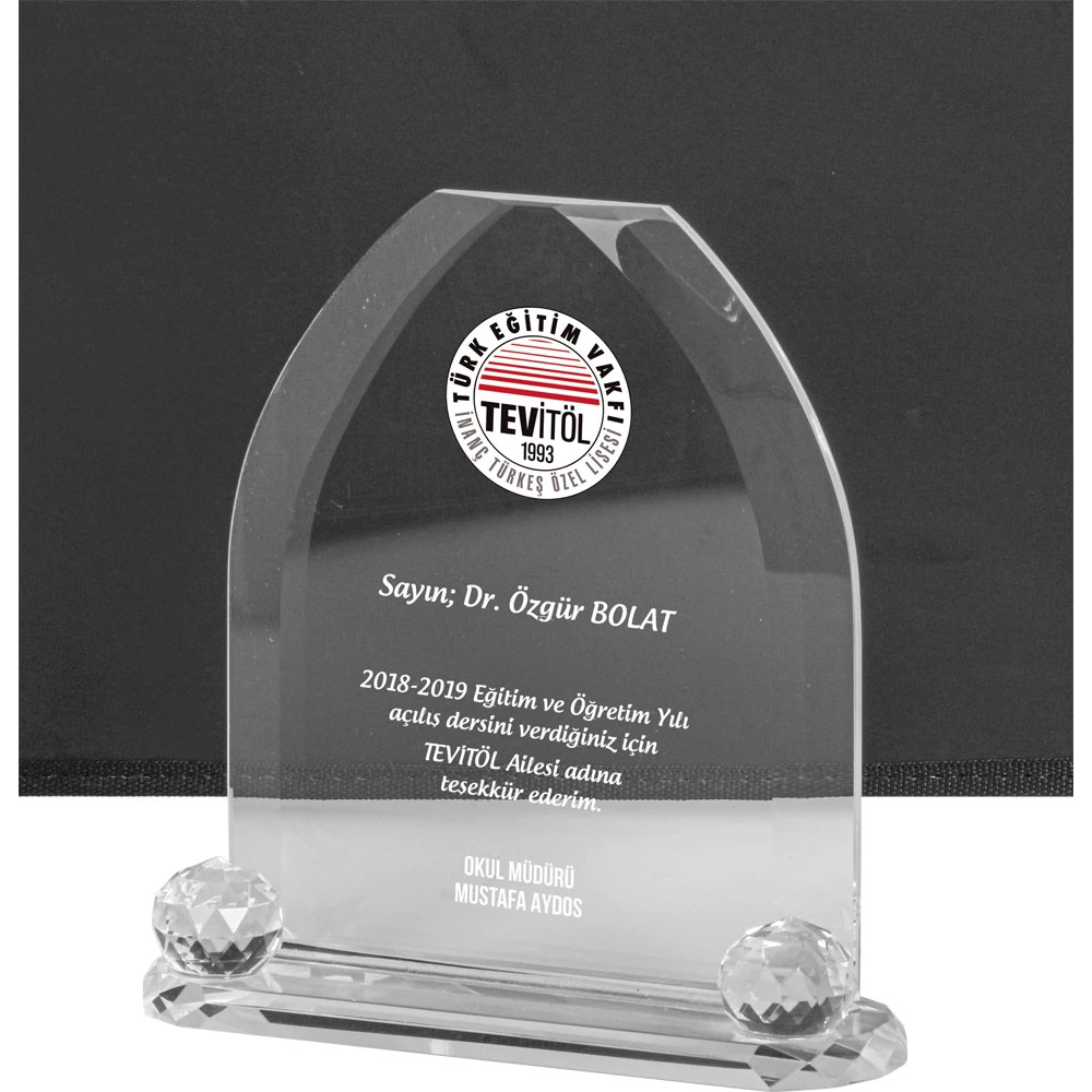 Kristal Plaket - 18,5 x 18,5 cm