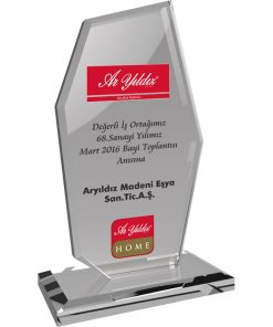 Kristal Plaket - Şeffaf / 12 x 21 cm