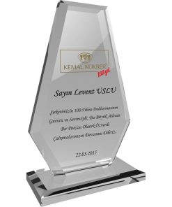 Kristal Plaket - Şeffaf / 12 x 21 cm