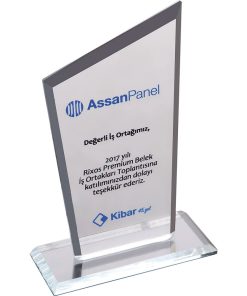 Kristal Plaket - Şeffaf / 12 x 21 cm