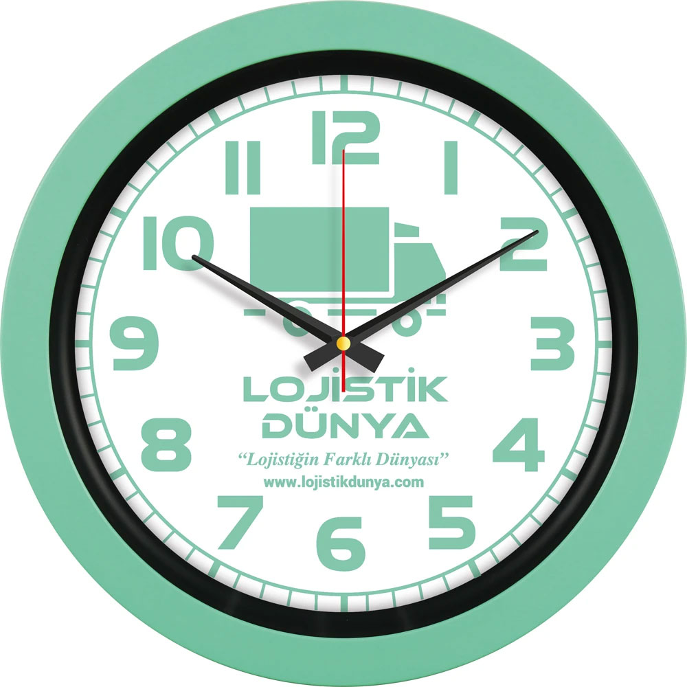 Plastik Duvar Saati - Mint Yeşili / Ø 40 cm