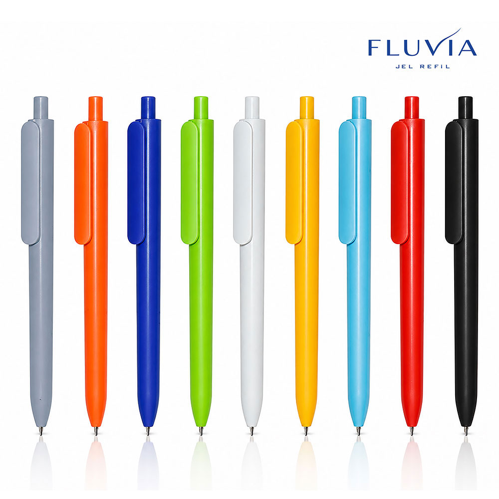 Fluvia İnce Jel Tükenmez Kalem - Açık Mavi