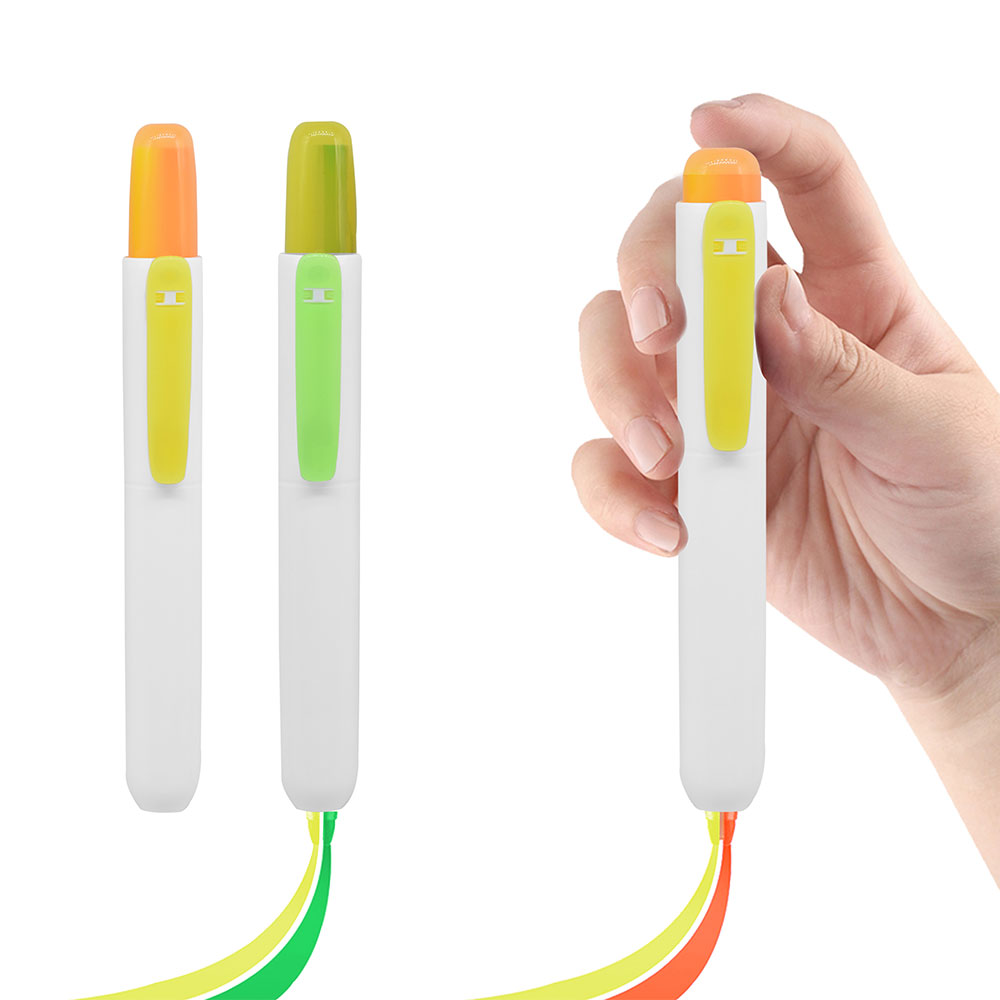 Basmalı İki Renkli Highlighter Kalem - Neon Sarı