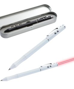 Işıklı Lazer Pointer Kalem - Beyaz