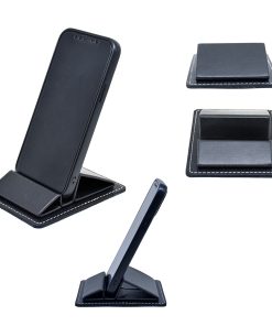Suni Deri Telefon Standı - Siyah