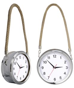 Krom Duvar Saati - Beyaz