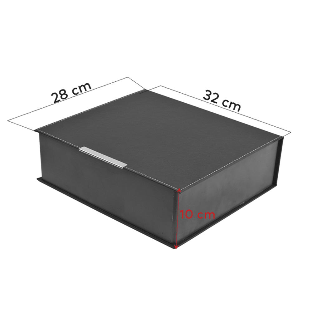 Suni Deri (Plastik kasa) Set Kutusu (32x28,5x10 cm) - Siyah