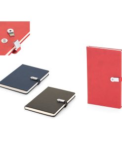 Termoderi Kapaklı USB'li Defter ( 13 x 21 cm ) - Kırmızı