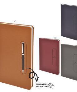 Termo Deri Magnetli Defter - Kahverengi