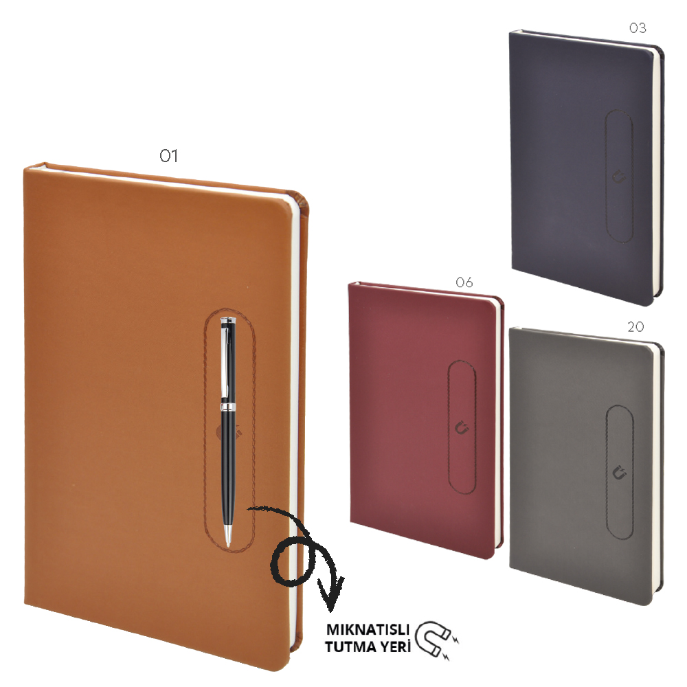 Termo Deri Magnetli Defter - Füme