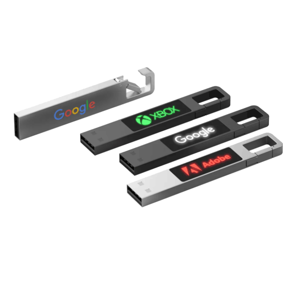 16 GB Metal Işıklı USB Bellek - Siyah / 16 GB