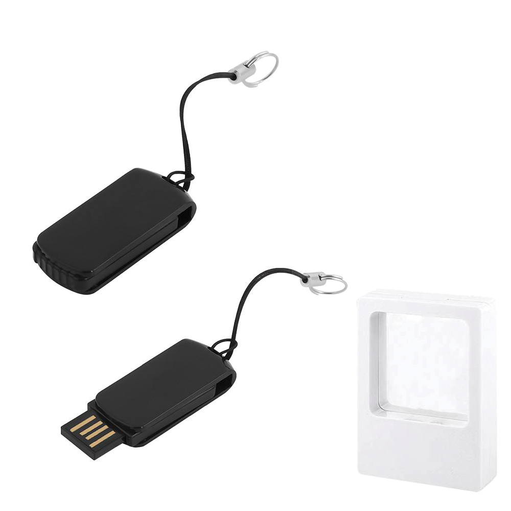 8 GB Döner Mekanizmalı Plastik USB Bellek - Siyah / 8 GB