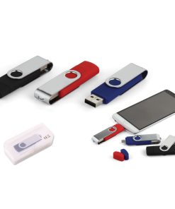 16 GB Döner Kapaklı USB Bellek (OTG Özellikli) - Lacivert / 16 GB