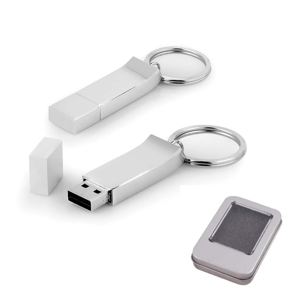16 GB Metal Anahtarlık USB Bellek - Gümüş / 16 GB