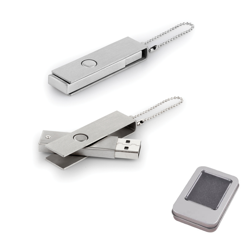 16 GB Metal Anahtarlık USB Bellek - Gümüş / 16 GB