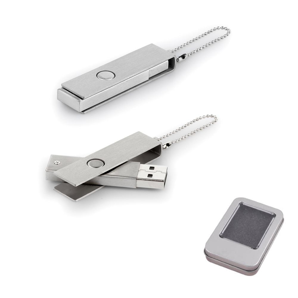 8 GB Metal Anahtarlık USB Bellek - Gümüş / 8 GB