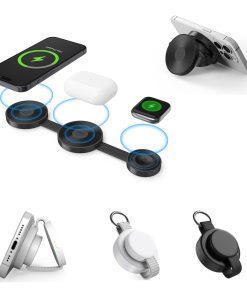 3'ü 1 Arada Wireless Kablosuz Şarj Cihazı - Beyaz