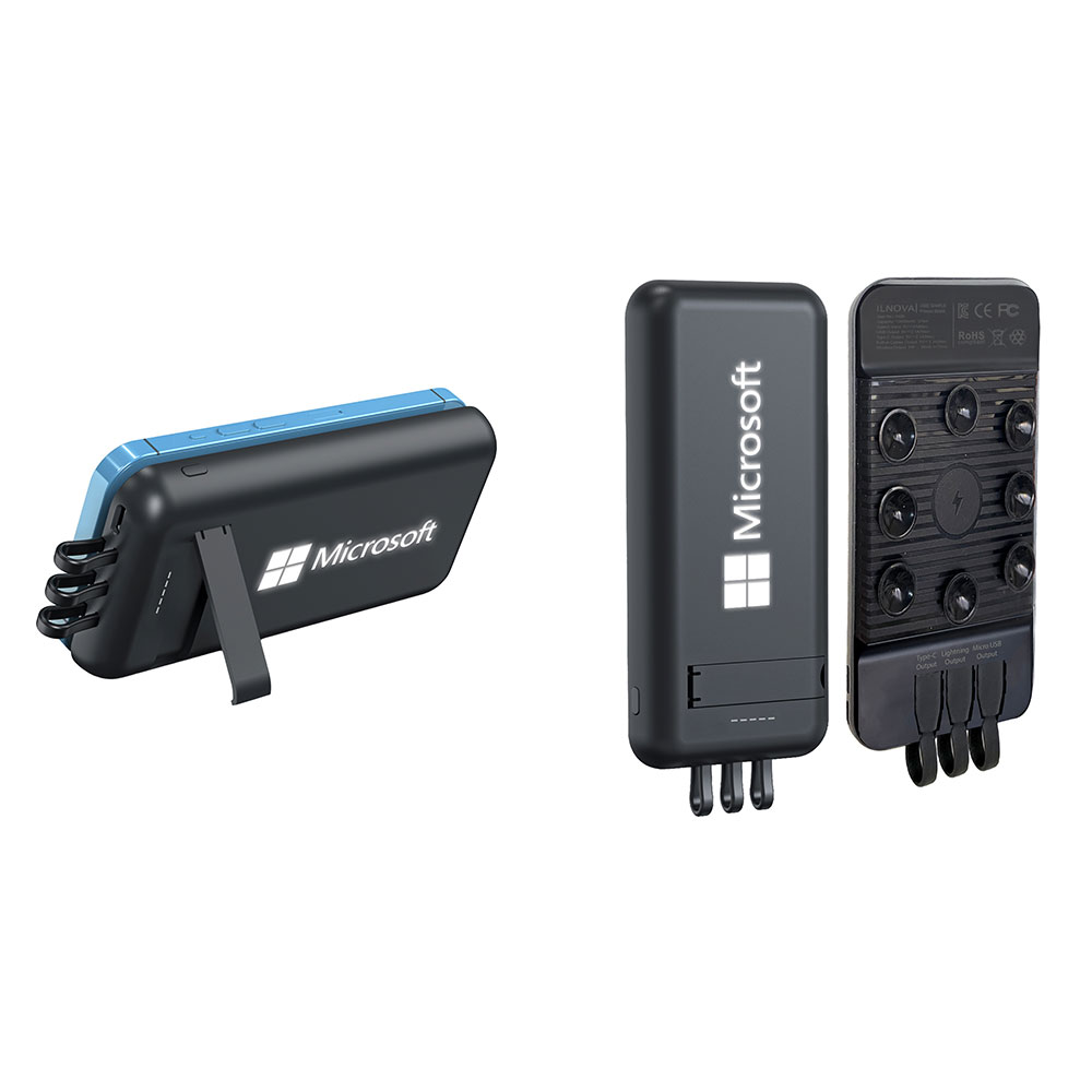 Powerbank 10000 mAh Vantuzlu Mobil Şarj Cihazı - Siyah