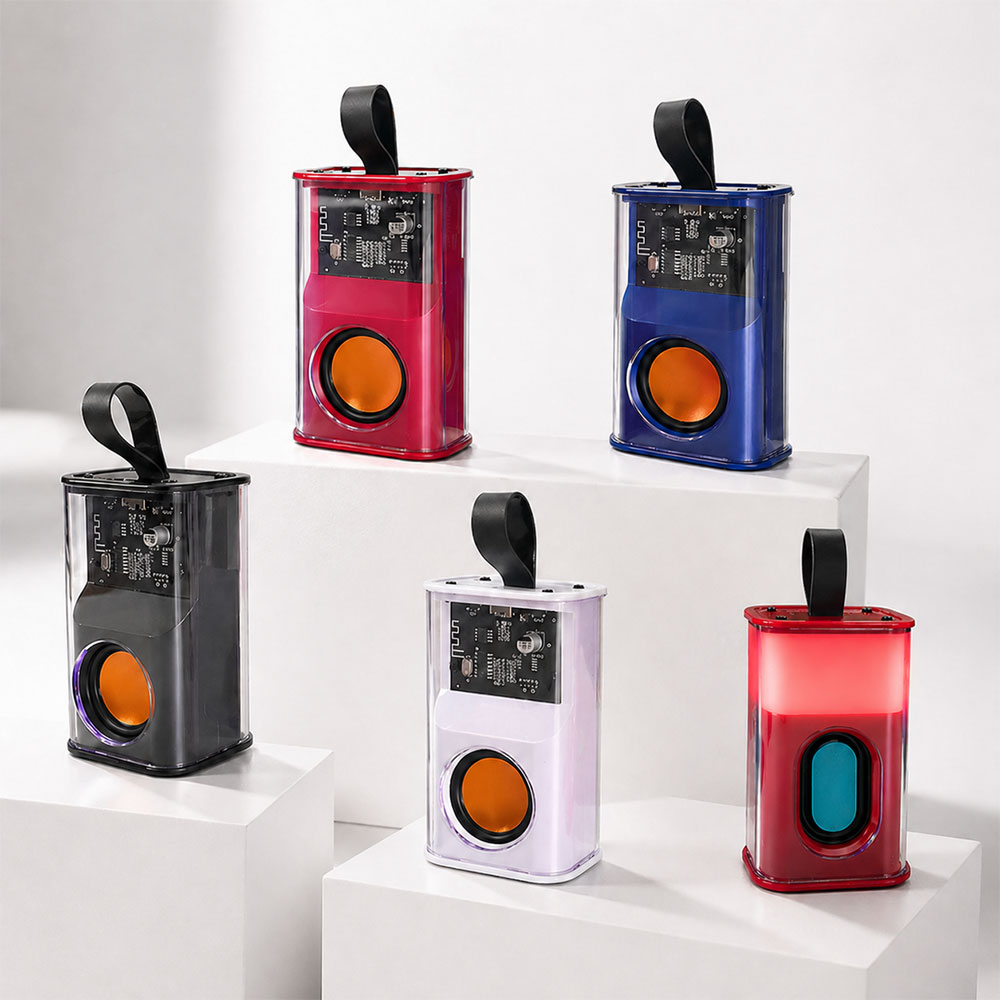 Şeffaf RGB Bluetooth Hoparlör - Siyah