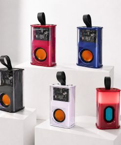 Şeffaf RGB Bluetooth Hoparlör - Kırmızı