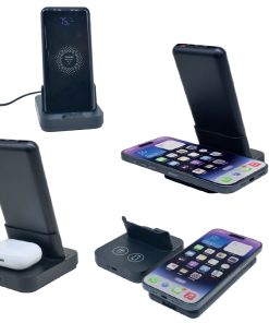 Standlı Wireless Mobil Şarj Cihazı - Siyah